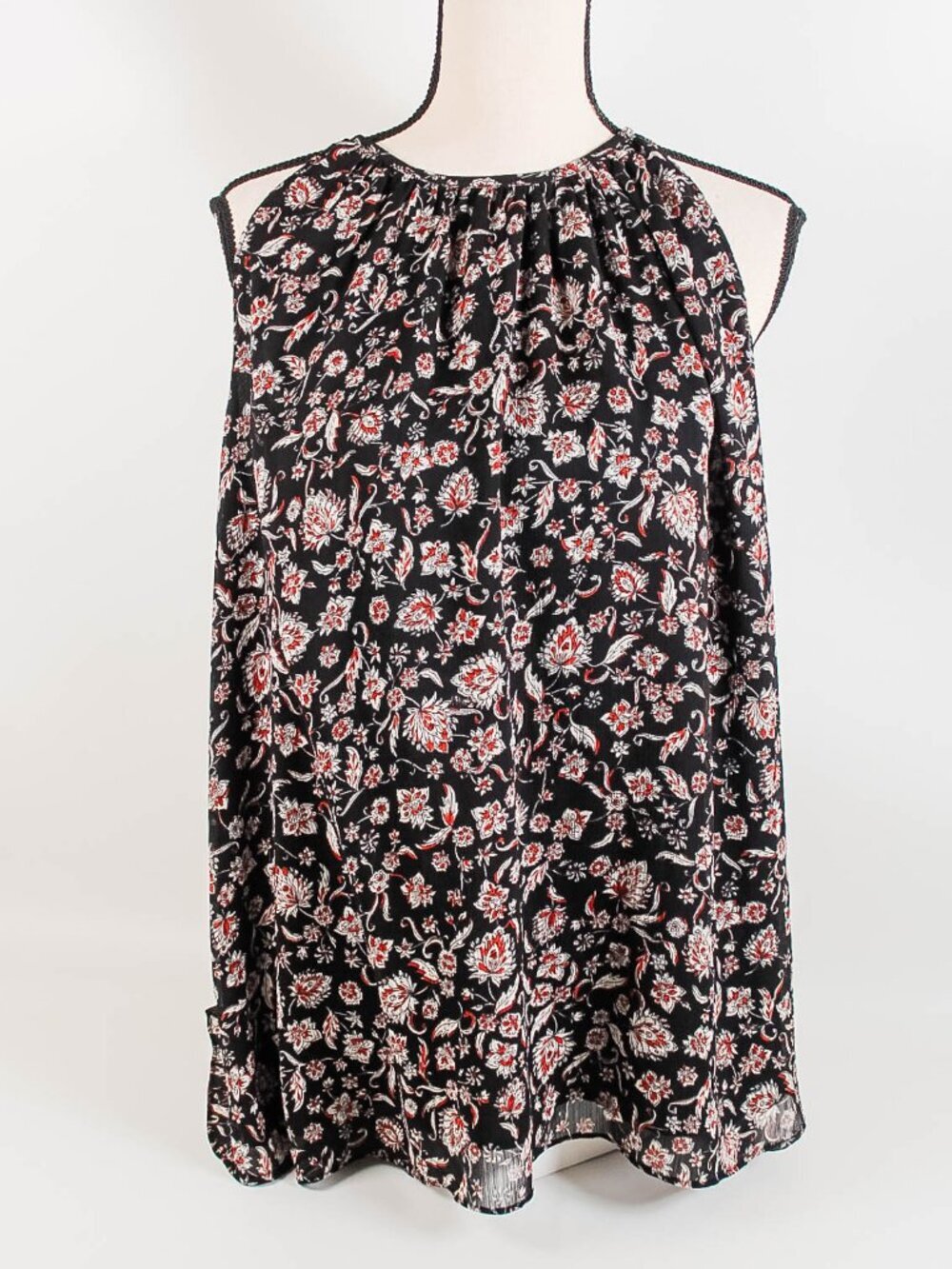 Vince Camuto 3X Black Floral Sleeveless Blouse